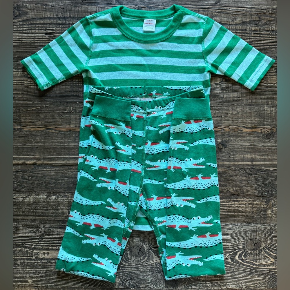 🐊Excellent Condition barely worn Hanna Andersson Alligator pajamas.